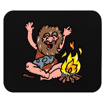 Discover Caveman with Fire Mouse Pads