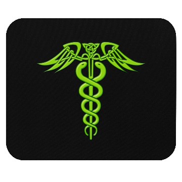 Discover Green Celtic Knot Caduceus Mouse Pads