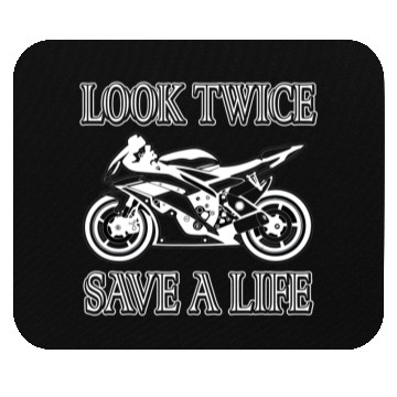 Discover Look Twice Save A Life Motorcycle Bike Safety Mouse Pads