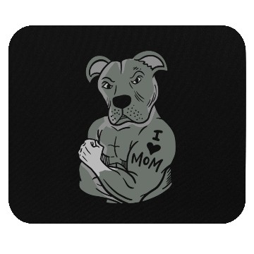 Discover Pitbull Showing tattoo I love Mom Mouse Pads