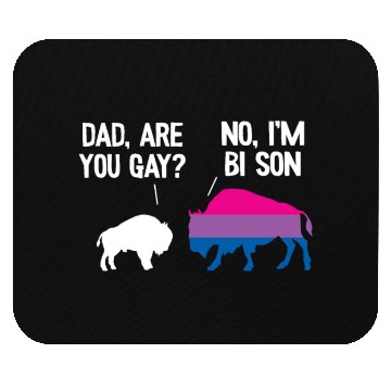 Discover Dad Are You Gay Bison Bisexual Funny Bi Pride Mouse Pads
