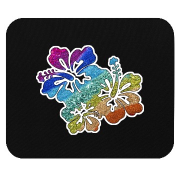 Discover hibiscus glitter Flower Mouse Pads