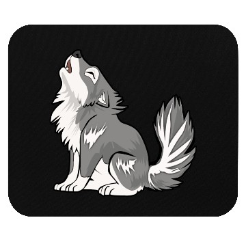 Discover Cute Baby Howling Wolf Cub Gifts Animals Lover Mouse Pads