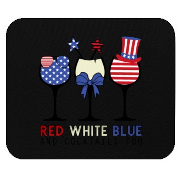 Discover Red White Blue and Cocktails Mouse Pads