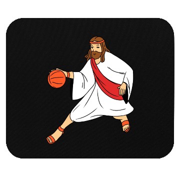Discover Jesus Playing Basketball Mouse Pads