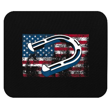 Discover Cool Horseshoe Pitching USA Flag Funny US Pitcher Mouse Pads