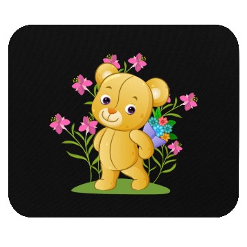 Discover The sweet teddy bear holding a bucket Mouse Pads