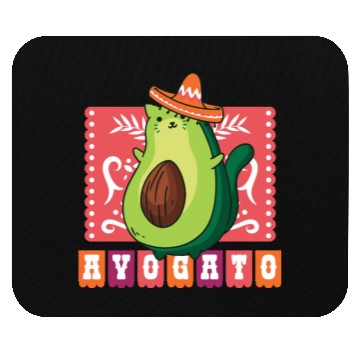 Discover AVOGATO " AVOCADO CAT MEXICAN " Mouse Pads