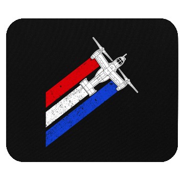 Discover V-22 Osprey Helicopter Red White Blue Contrails Mouse Pads