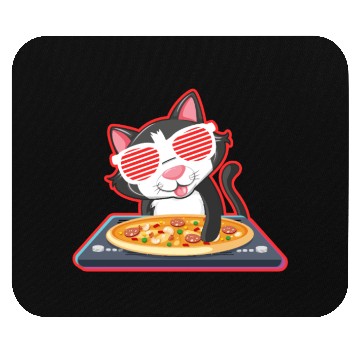 Discover DJ Cat Pizza Mouse Pads
