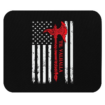 Discover Veteran Gift-American Flag Viking Axe Til Valhalla Mouse Pads