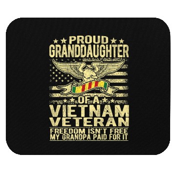 Discover Veteran Gift-Granddaughter Of Vietnam Veteran Us F Mouse Pads