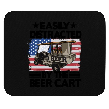 Discover Easily Distracted By The Beer Cart Funny Golfing Mouse Pads