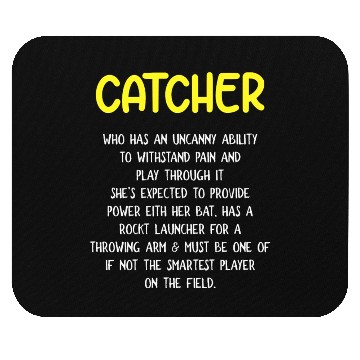Discover Softball And Baseball Lover Catcher Definition Mouse Pads