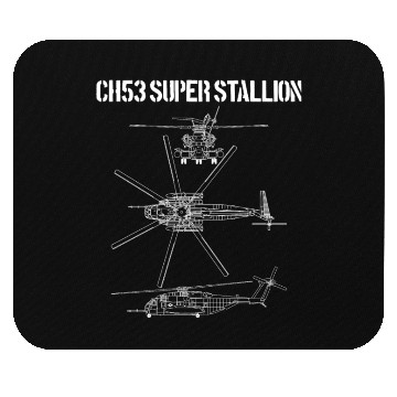 Discover Super Stallion Schematic Military Helicopter CH-53 Mouse Pads