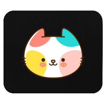 Discover Kawaii Cat Head Multicolored Mouse Pads