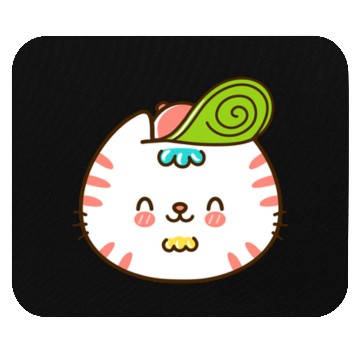 Discover Kawaii Cat Head Smiling Mouse Pads