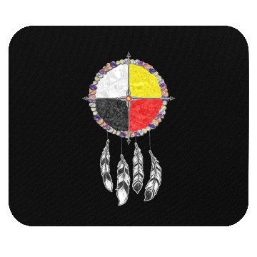 Discover Native Americans - Medicine Wheel Dreamcatcher 1 Mouse Pads