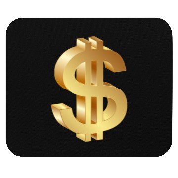 Discover gold dollar sign logo 3d Mouse Pads