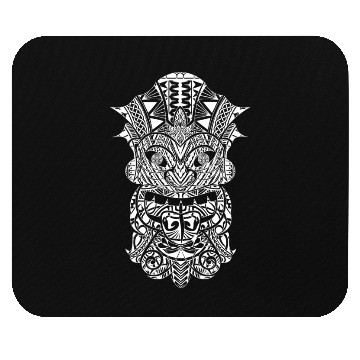 Discover Maori Polynesian Tattoo HAKA Dance Face Mask Head Mouse Pads