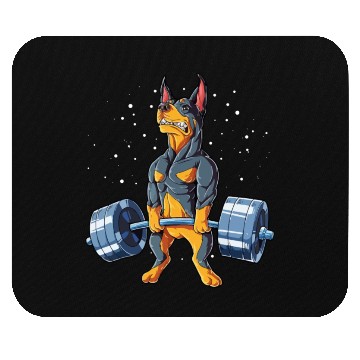 Discover Doberman Weightlifting Gym Mouse Pads
