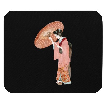 Discover Japanese woman in kimono in a watercolor Mouse Pads