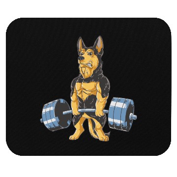 Discover German Shepherd Working Out Funny Doberman gym Mouse Pads