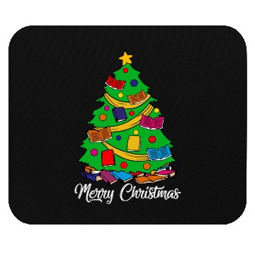 Discover Merry Christmas Tree Love Reading Books Librarian Mouse Pads