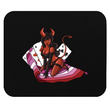Discover Lesbian Cool Devil Women Colors Of Lesbian Flag Mouse Pads