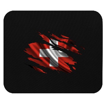 Discover Switzerland Ripped Flag Mouse Pads
