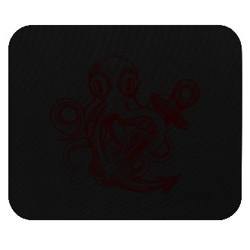 Discover funny octopus with anchor - animal- ocean lovers Mouse Pads