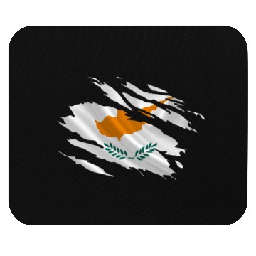 Discover Cyprus Ripped Flag Mouse Pads