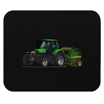 Discover Light green tractor with a baler Mouse Pads