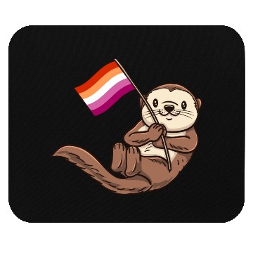 Discover Lesbian Sea Otter With Orange Pink Lesbian Mouse Pads