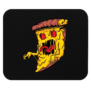 Discover Scary Pizza Pizza scary horror cool graphic design Mouse Pads