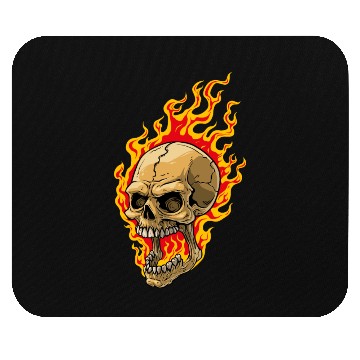 Discover skull fire Mouse Pads halloween