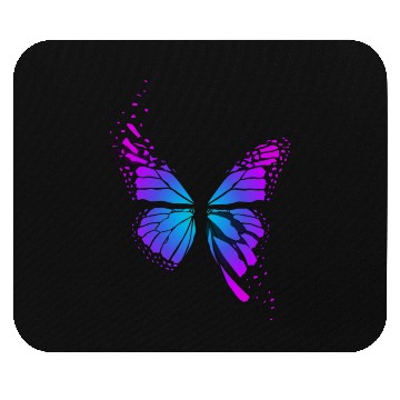 Discover Bright neon butterfly Mouse Pads