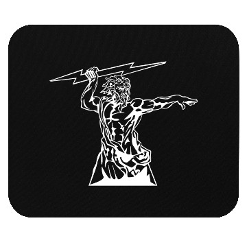 Discover Greek mythology Zeus lightning bolt silhouette Mouse Pads
