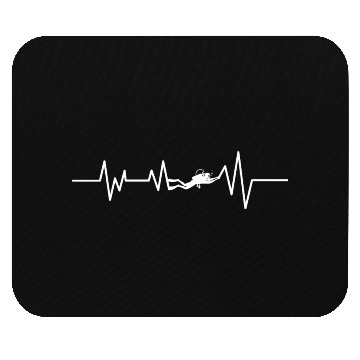Discover Scuba Diving Heartbeat Mouse Pads Lover Diver
