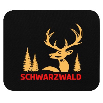 Discover Red deer in the forest design for Black Forest Mouse Pads