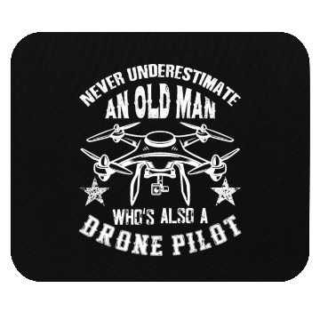Discover Old Man Drone Pilot Quadcopter Operator UAV Mouse Pads