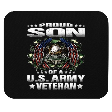 Discover Proud Son Of A US Army Veteran Military Mouse Pads