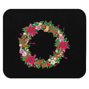 Discover classic Christmas wreath lavishly decorated Mouse Pads