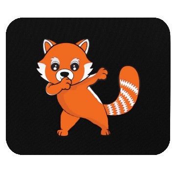 Discover Dabbing Red Panda Cherry Blossoms Bamboo Mouse Pads
