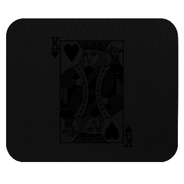Discover King of Hearts - Black Playing Card Mouse Pads