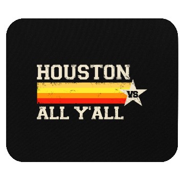 Discover Houston vs All Y'all Vintage Stripe Texas Baseball Mouse Pads