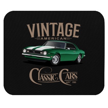 Discover Vintage Green Camaro Classic Car Mouse Pads