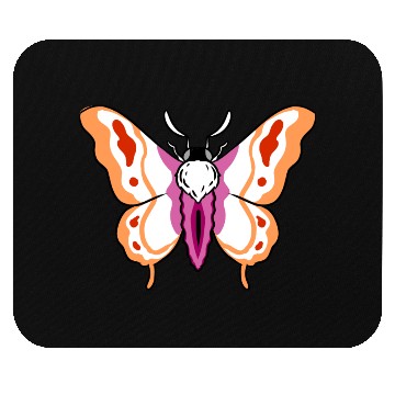 Discover Lesbian Moth Orange Pink Lesbian Pride Mouse Pads