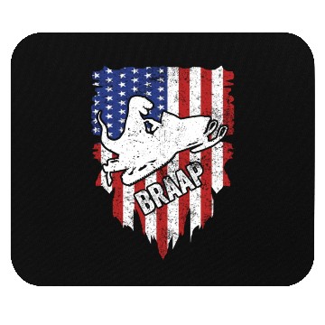 Discover Snowmobile USA Flag Gift Dinosaur Snowmobiling Kid Mouse Pads