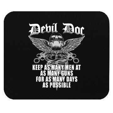 Discover Devil Doc US Navy Corpsman Badass Army Veteran Mouse Pads